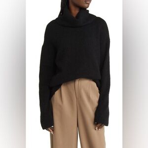 Rails Imogen Cashmere Wool Silk Turtleneck Sweater Black | Medium